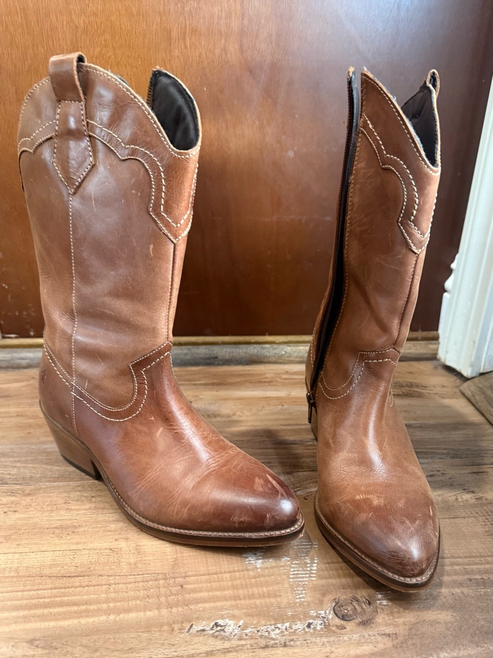 FRYE Brown Leather Western Boots ♡